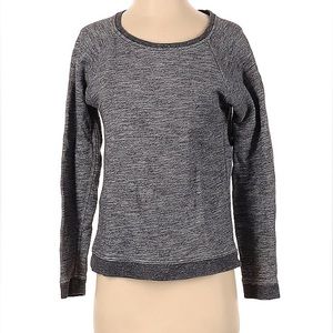 Everlane Sweatshirt Scoop Neck Long Sleeve Marled Heather Grey XS Cotton Terry